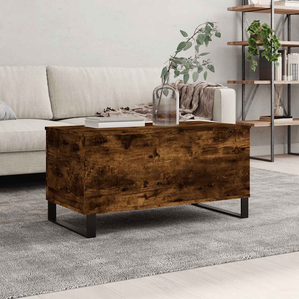 vidaXL Măsuță de cafea, stejar fumuriu, 90x44,5x45 cm, lemn compozit vidaXL Măsuță de cafea, stejar fumuriu, 90x44,5x45 cm, lemn compozit