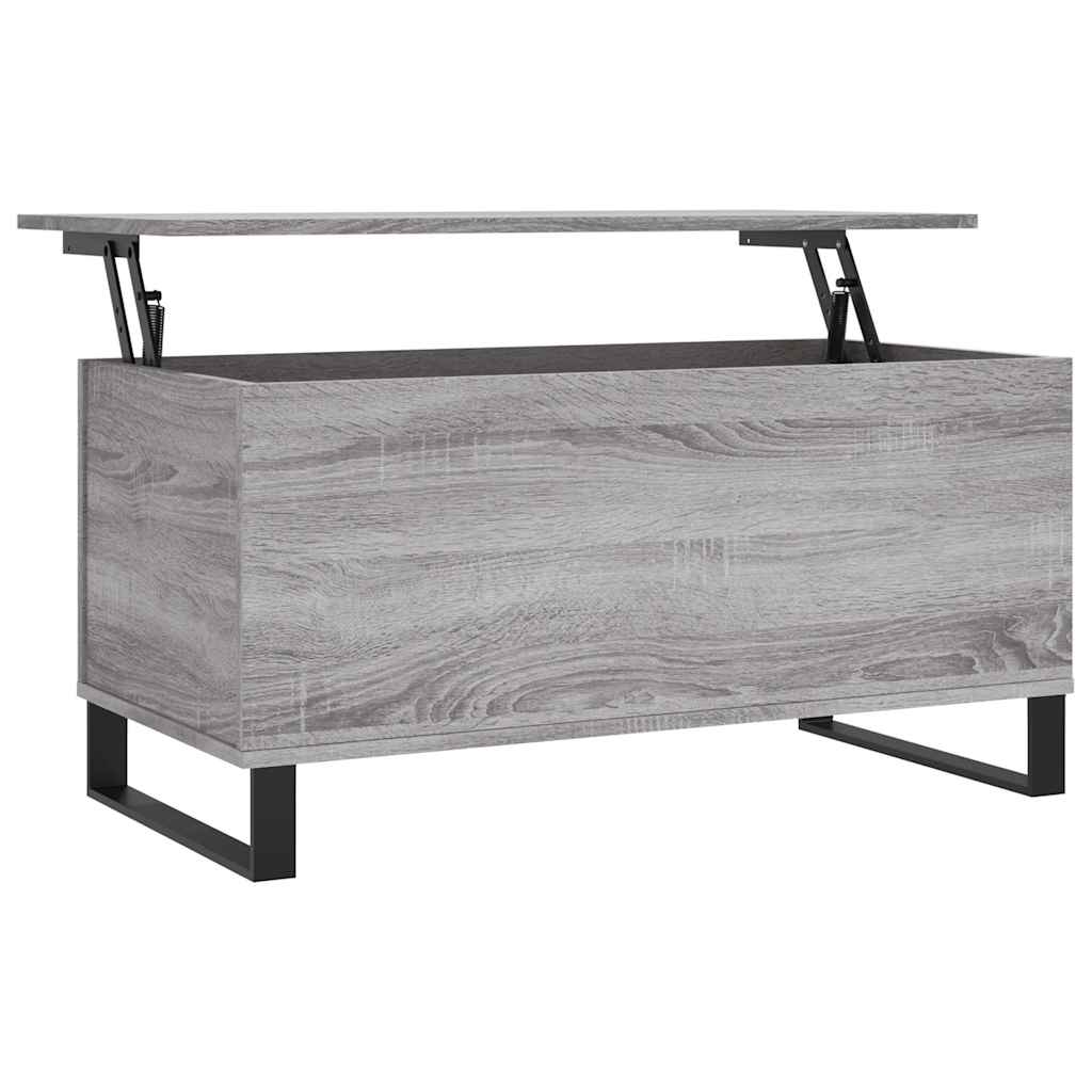 vidaXL Măsuță de cafea, gri sonoma, 90x44,5x45 cm, lemn compozit
