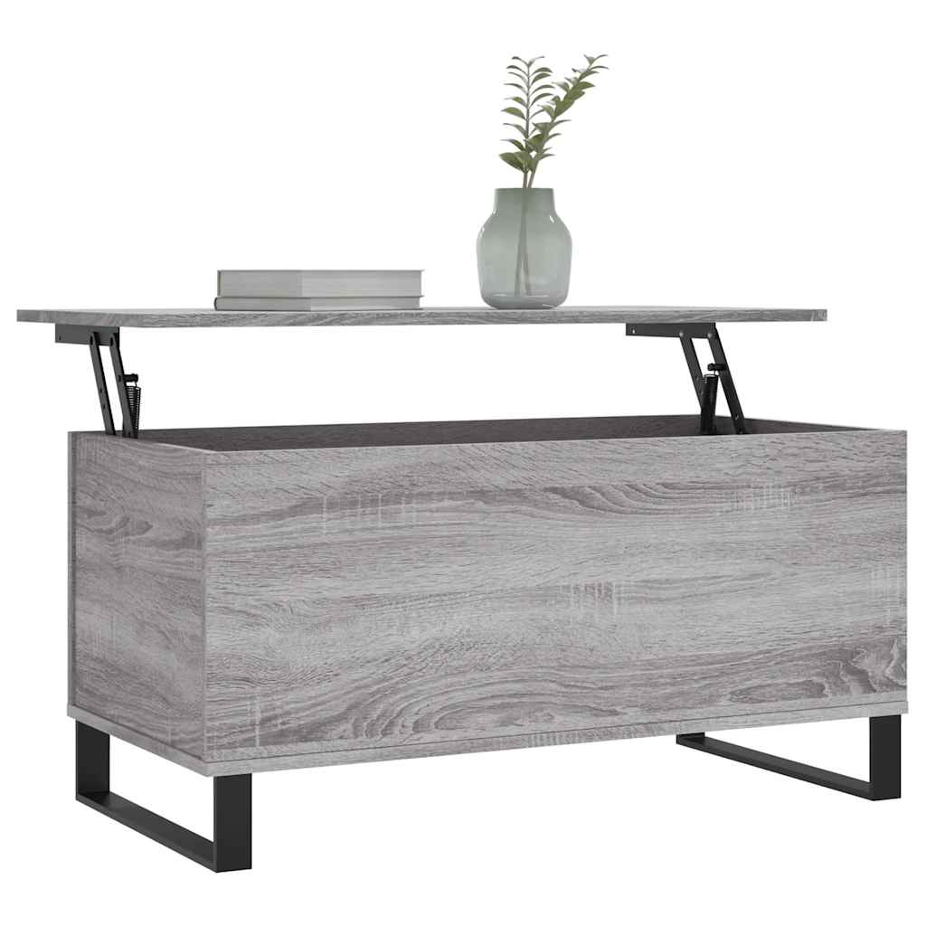 vidaXL Măsuță de cafea, gri sonoma, 90x44,5x45 cm, lemn compozit