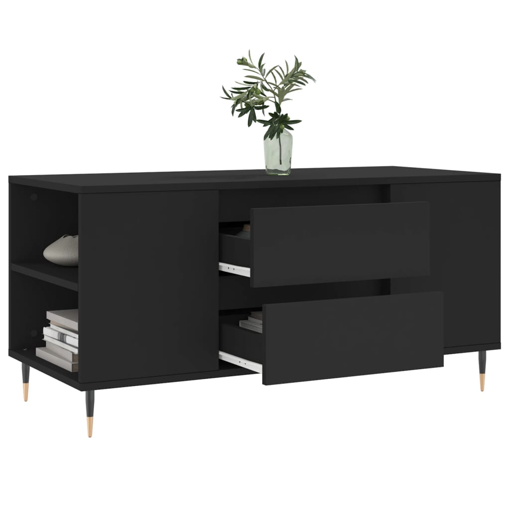 vidaXL Măsuță de cafea, negru, 102x44,5x50 cm, lemn prelucrat vidaXL Măsuță de cafea, negru, 102x44,5x50 cm, lemn prelucrat