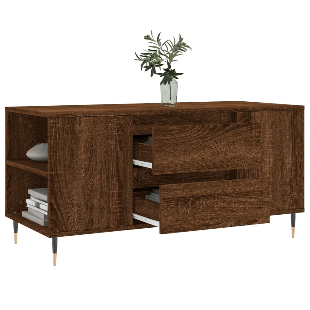 vidaXL Măsuță de cafea, stejar maro, 102x44,5x50 cm, lemn prelucrat vidaXL Măsuță de cafea, stejar maro, 102x44,5x50 cm, lemn prelucrat