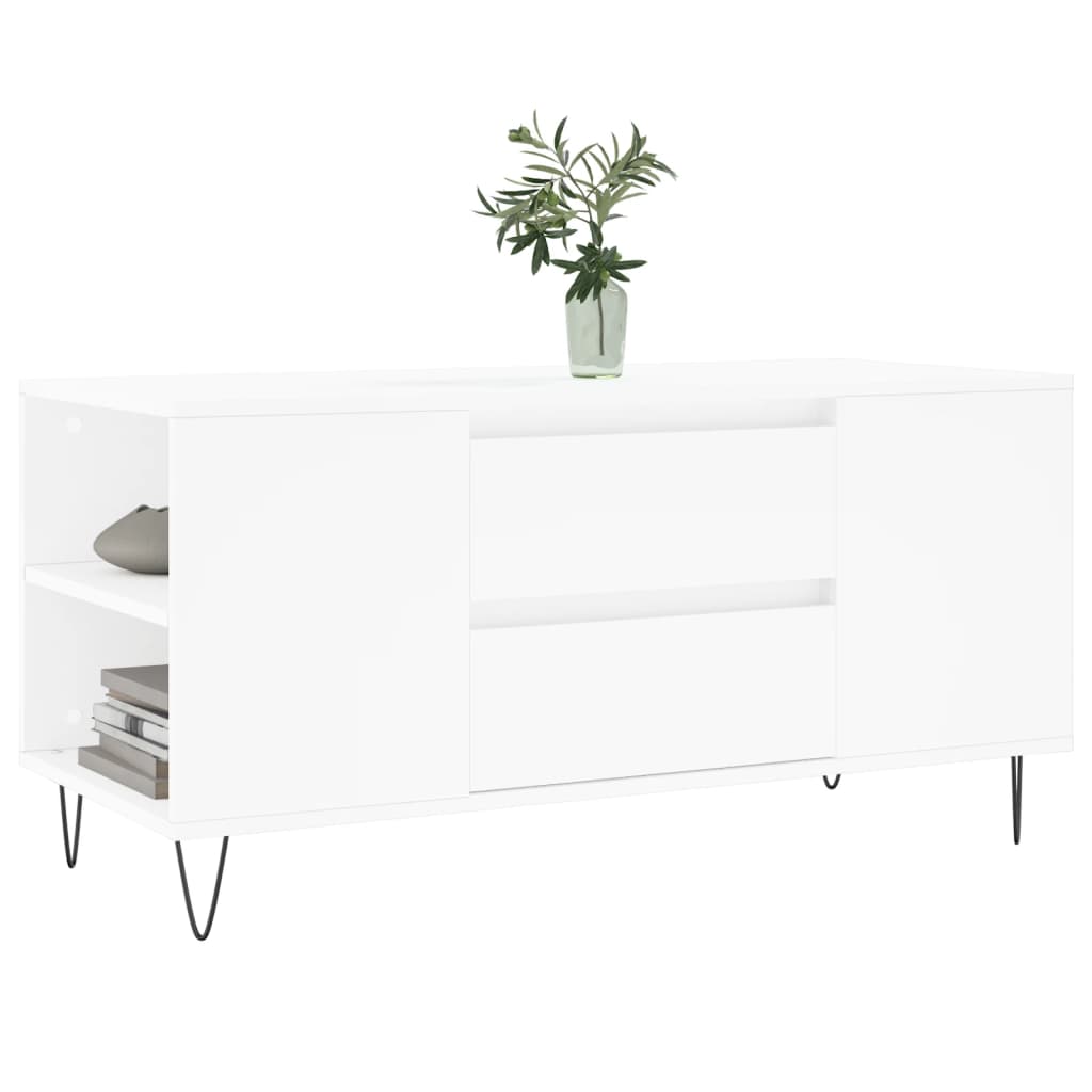 vidaXL Măsuță de cafea, alb, 102x44,5x50 cm, lemn prelucrat