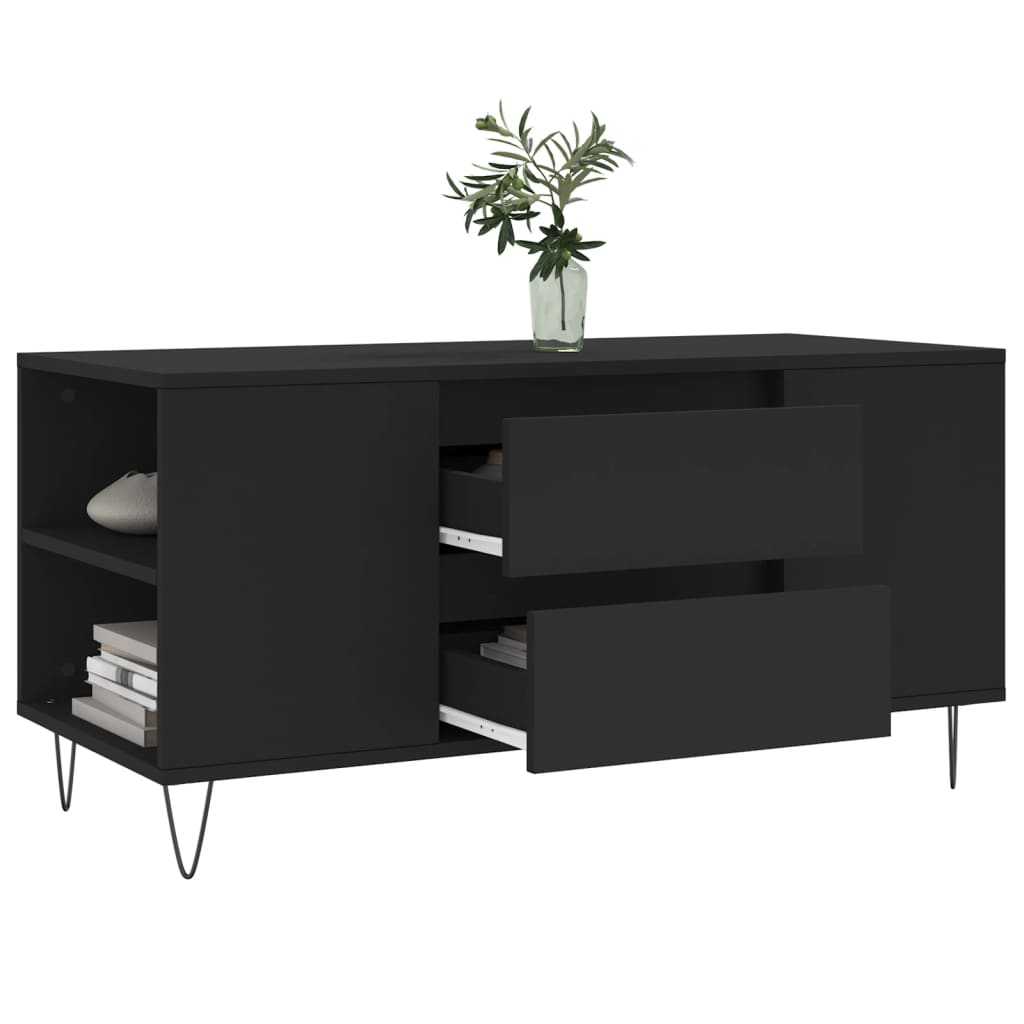 vidaXL Măsuță de cafea, negru, 102x44,5x50 cm, lemn prelucrat vidaXL Măsuță de cafea, negru, 102x44,5x50 cm, lemn prelucrat