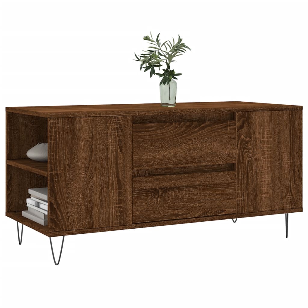 vidaXL Măsuță de cafea, stejar maro, 102x44,5x50 cm, lemn prelucrat vidaXL Măsuță de cafea, stejar maro, 102x44,5x50 cm, lemn prelucrat