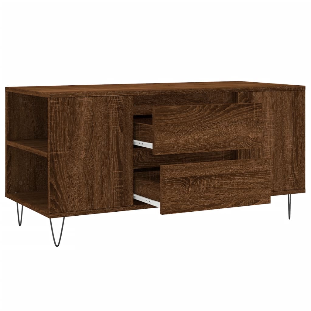 vidaXL Măsuță de cafea, stejar maro, 102x44,5x50 cm, lemn prelucrat vidaXL Măsuță de cafea, stejar maro, 102x44,5x50 cm, lemn prelucrat
