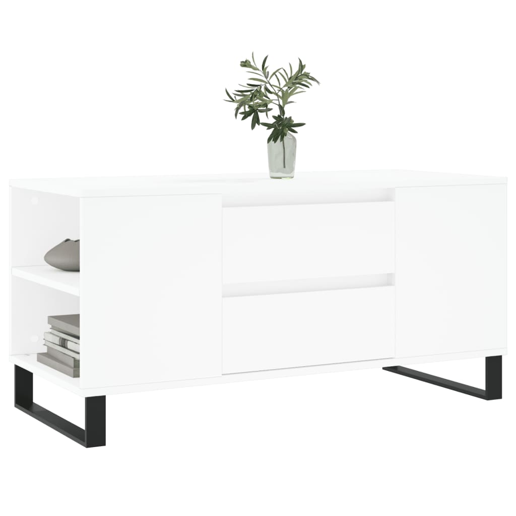 vidaXL Măsuță de cafea, alb, 102x44,5x50 cm, lemn prelucrat