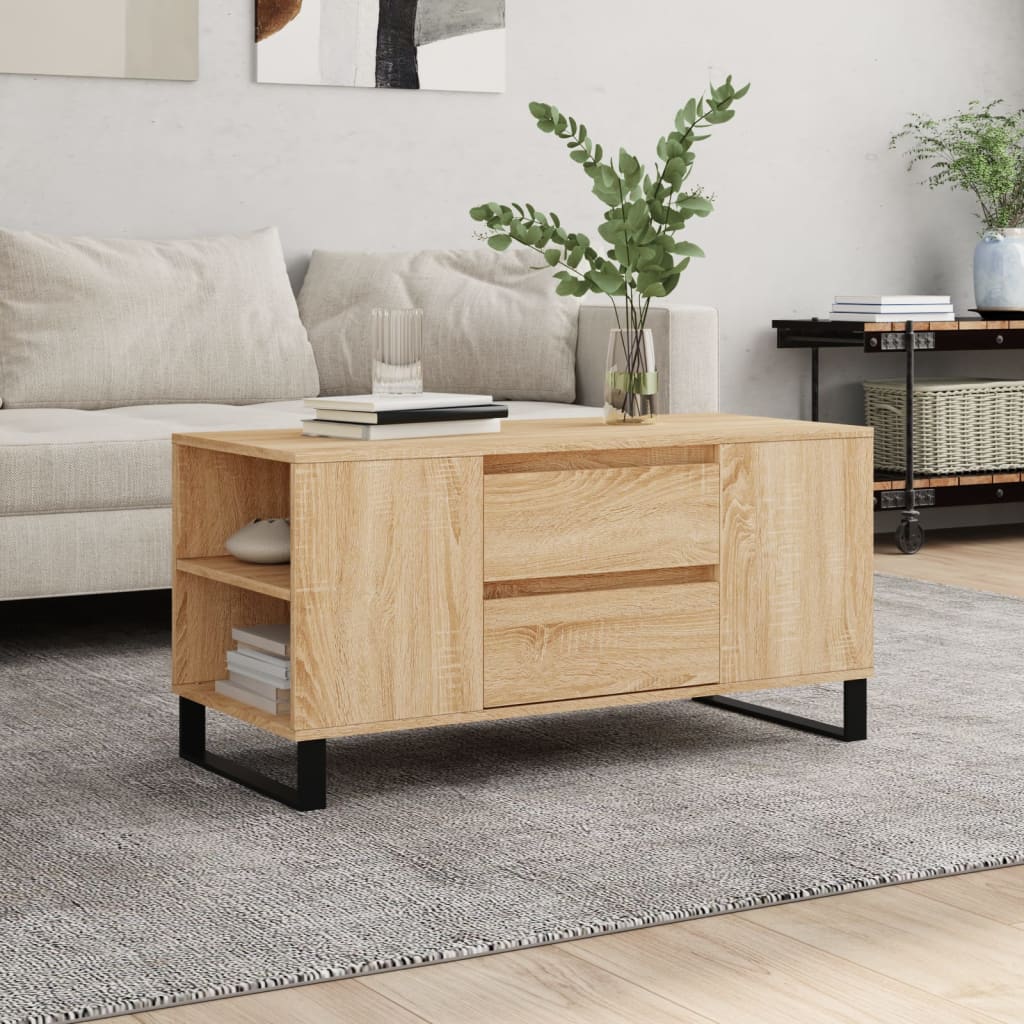vidaXL Măsuță de cafea, stejar sonoma, 102x44,5x50 cm, lemn prelucrat vidaXL Măsuță de cafea, stejar sonoma, 102x44,5x50 cm, lemn prelucrat