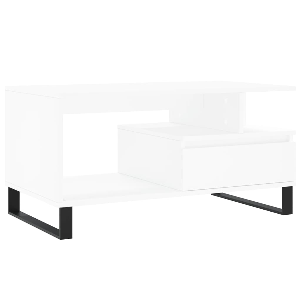 vidaXL Măsuță de cafea, alb, 90x49x45 cm, lemn prelucrat vidaXL Măsuță de cafea, alb, 90x49x45 cm, lemn prelucrat
