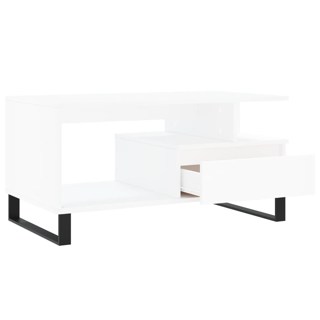 vidaXL Măsuță de cafea, alb, 90x49x45 cm, lemn prelucrat vidaXL Măsuță de cafea, alb, 90x49x45 cm, lemn prelucrat