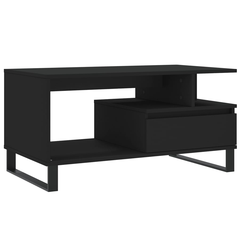 vidaXL Măsuță de cafea, negru, 90x49x45 cm, lemn compozit vidaXL Măsuță de cafea, negru, 90x49x45 cm, lemn compozit