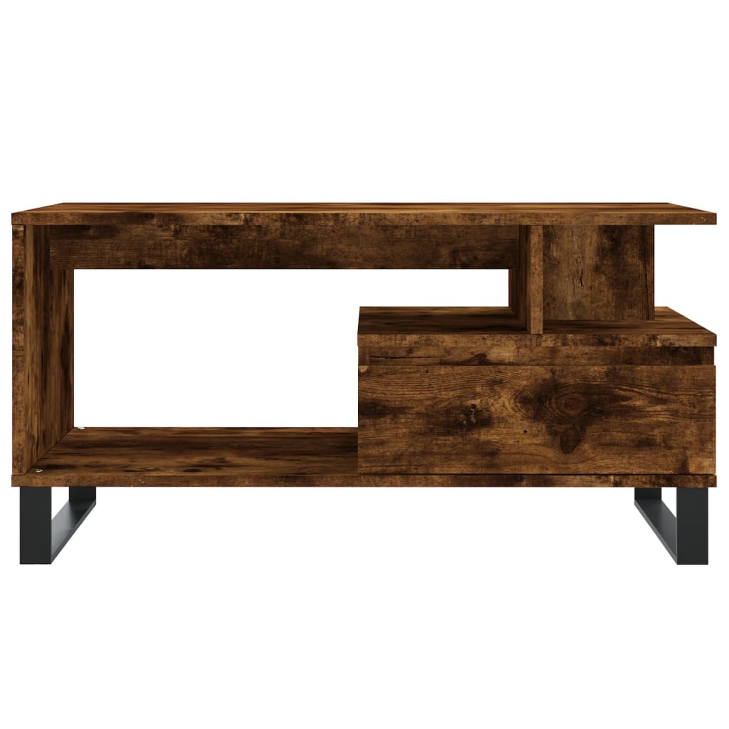 vidaXL Măsuță de cafea, stejar fumuriu, 90x49x45 cm, lemn prelucrat vidaXL Măsuță de cafea, stejar fumuriu, 90x49x45 cm, lemn prelucrat