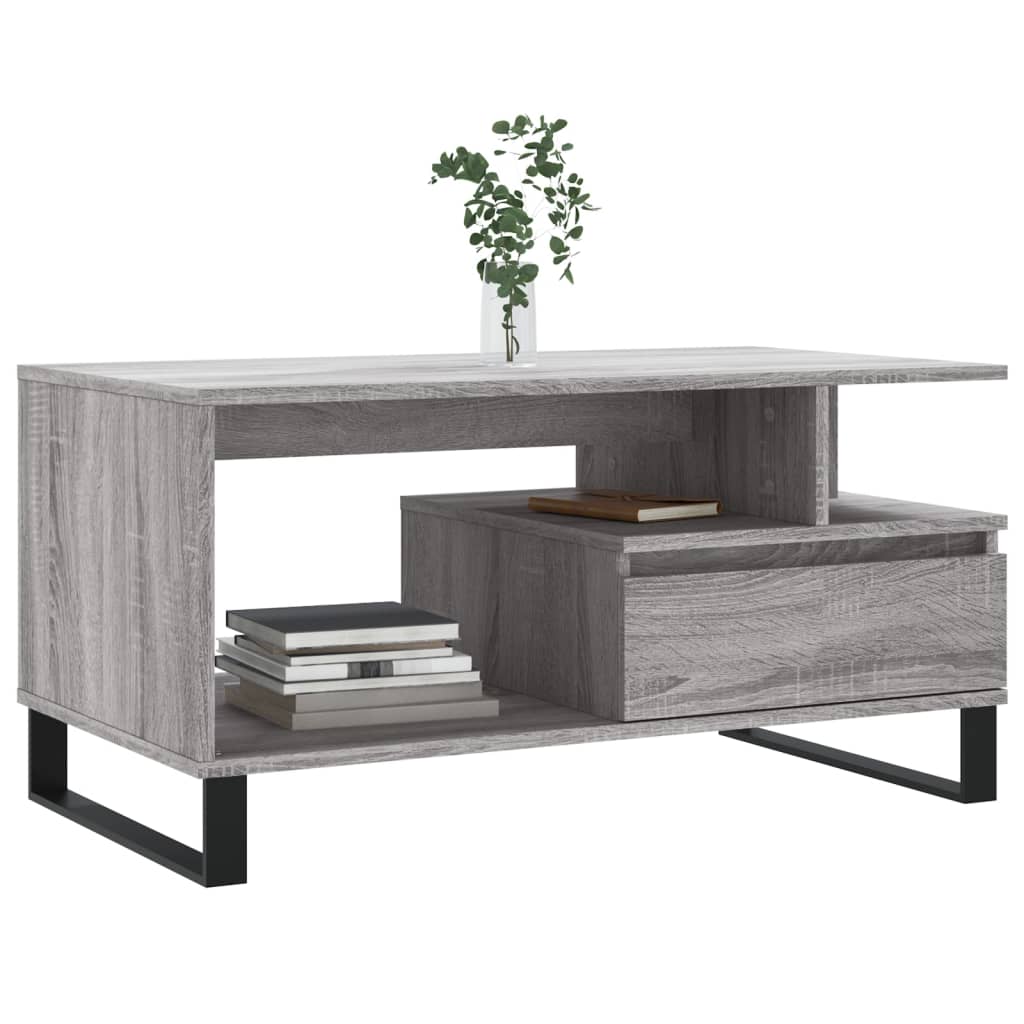 vidaXL Măsuță de cafea, gri sonoma, 90x49x45 cm, lemn compozit vidaXL Măsuță de cafea, gri sonoma, 90x49x45 cm, lemn compozit
