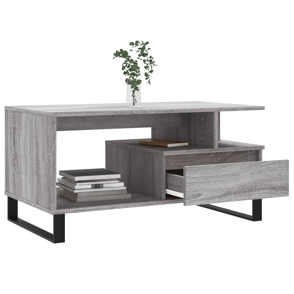 vidaXL Măsuță de cafea, gri sonoma, 90x49x45 cm, lemn compozit vidaXL Măsuță de cafea, gri sonoma, 90x49x45 cm, lemn compozit