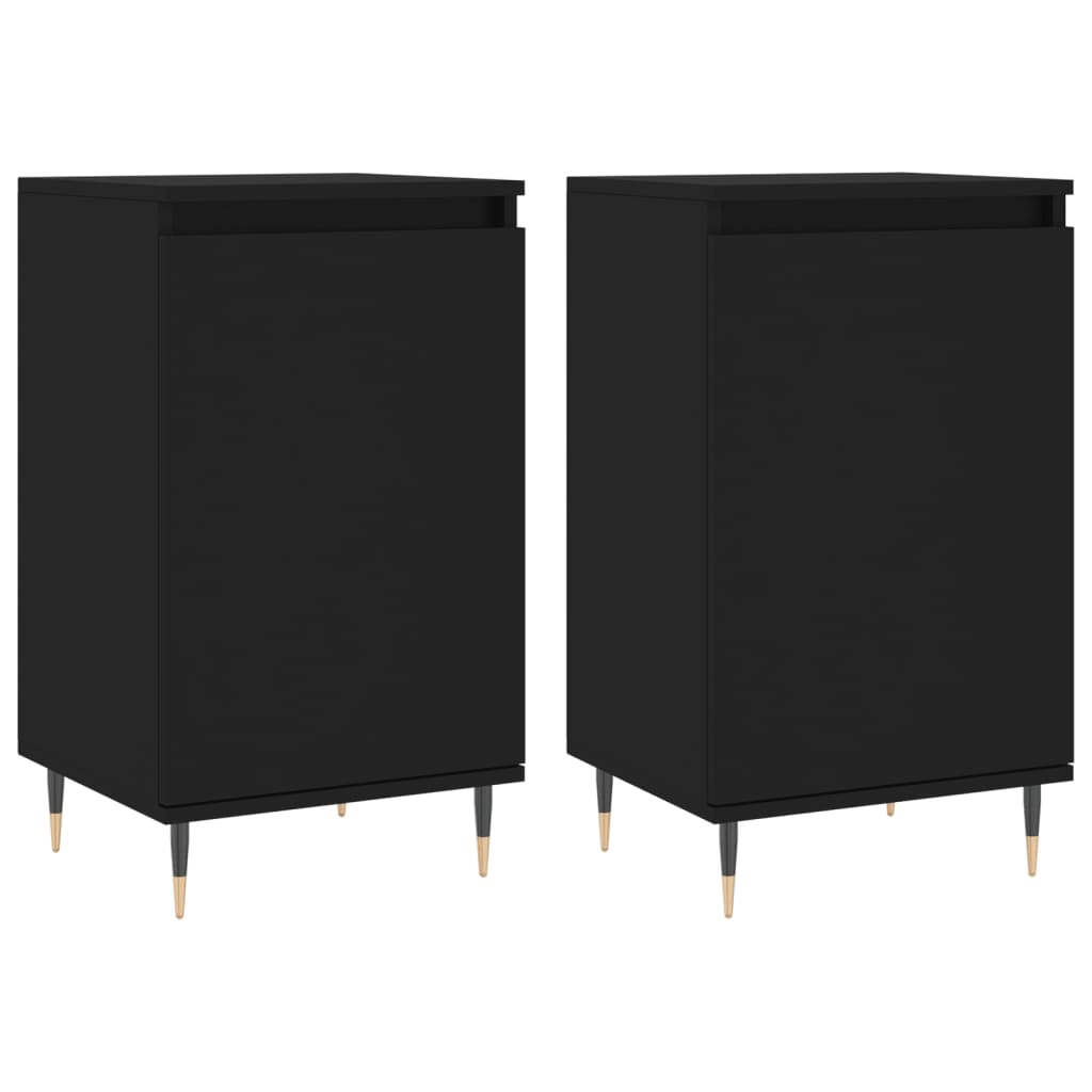 vidaXL Dulapuri, 2 buc., negru, 40x35x70 cm, lemn prelucrat
