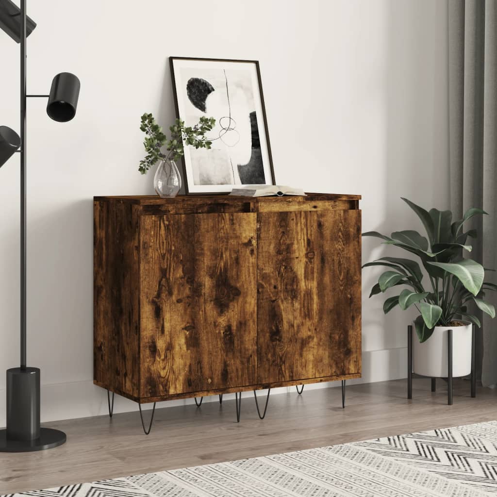 vidaXL Dulapuri, 2 buc., stejar fumuriu, 40x35x70 cm, lemn prelucrat