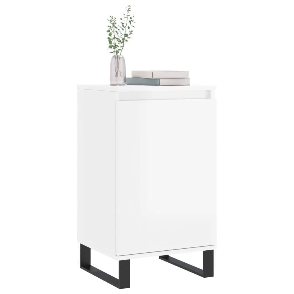 vidaXL Dulapuri, 2 buc., alb extralucios, 40x35x70 cm, lemn prelucrat