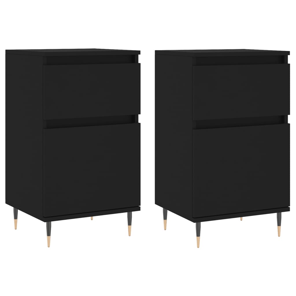vidaXL Servante, 2 buc., negru, 40x35x70 cm, lemn prelucrat