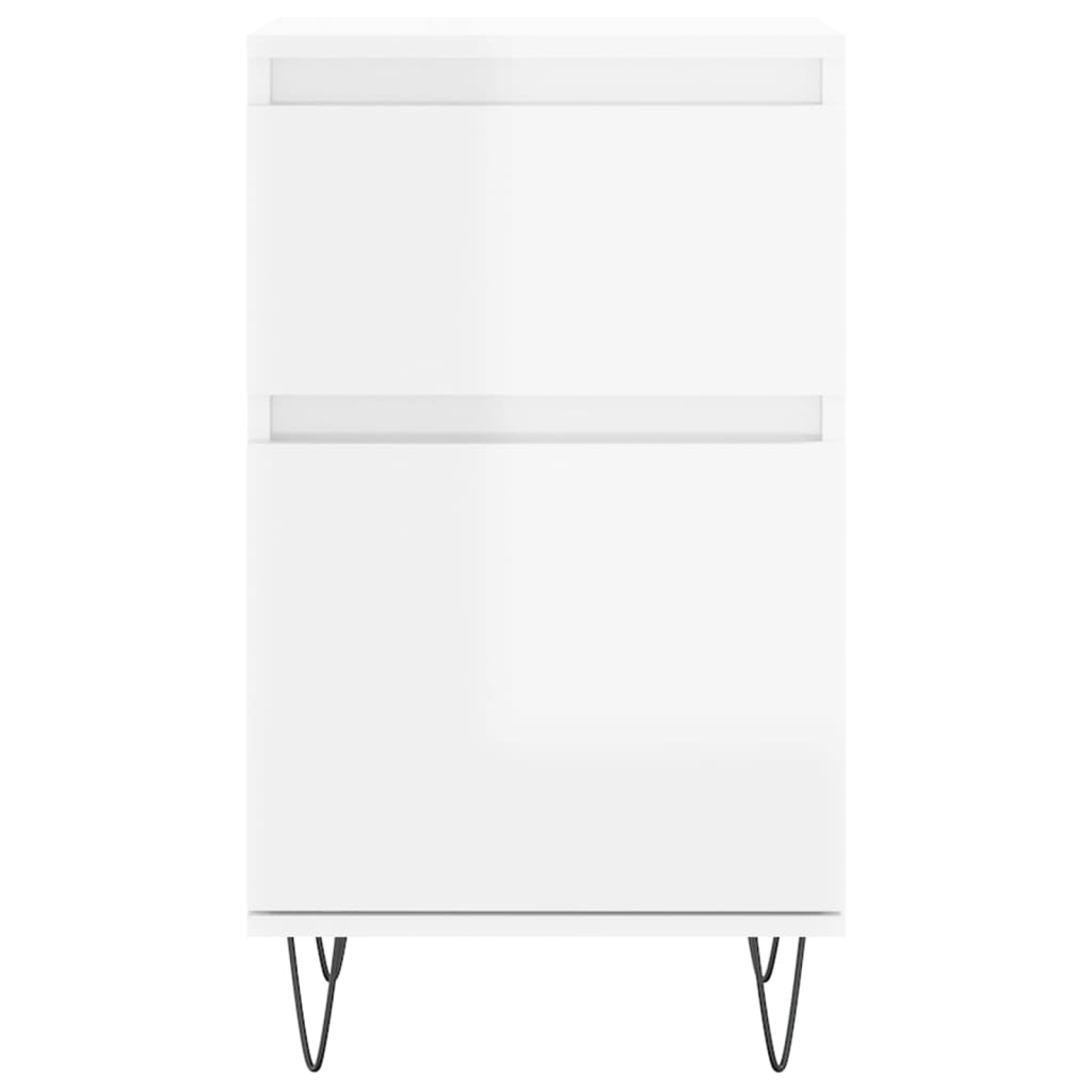 vidaXL Servante, 2 buc., alb extralucios, 40x35x70 cm, lemn prelucrat