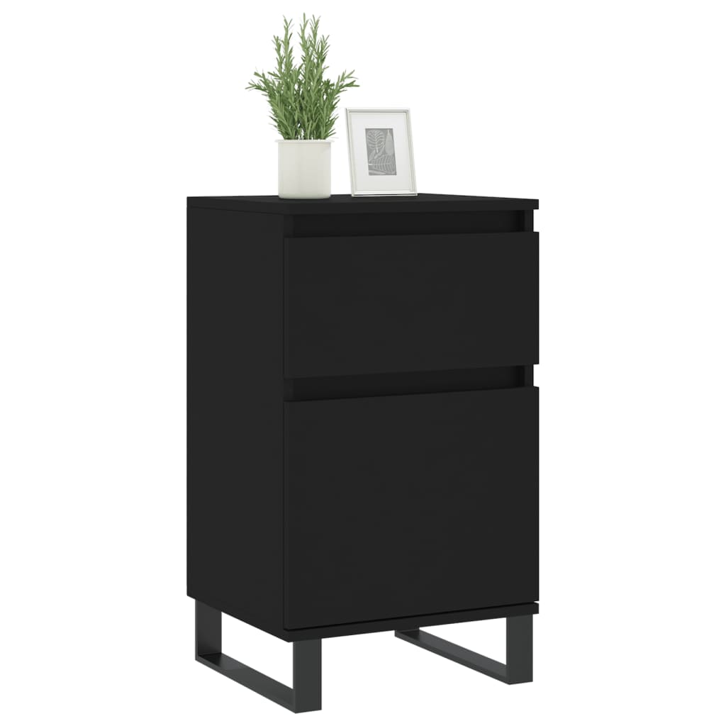 vidaXL Servante, 2 buc., negru, 40x35x70 cm, lemn prelucrat