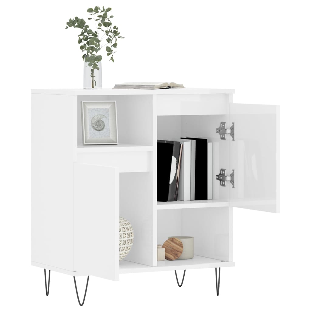 vidaXL Servantă, alb extralucios, 60x35x70 cm, lemn prelucrat vidaXL Servantă, alb extralucios, 60x35x70 cm, lemn prelucrat