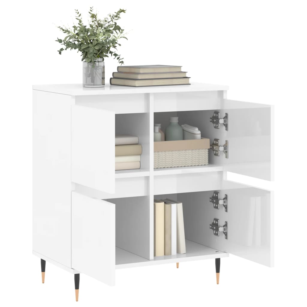 vidaXL Servantă, alb extralucios, 60x35x70 cm, lemn prelucrat vidaXL Servantă, alb extralucios, 60x35x70 cm, lemn prelucrat