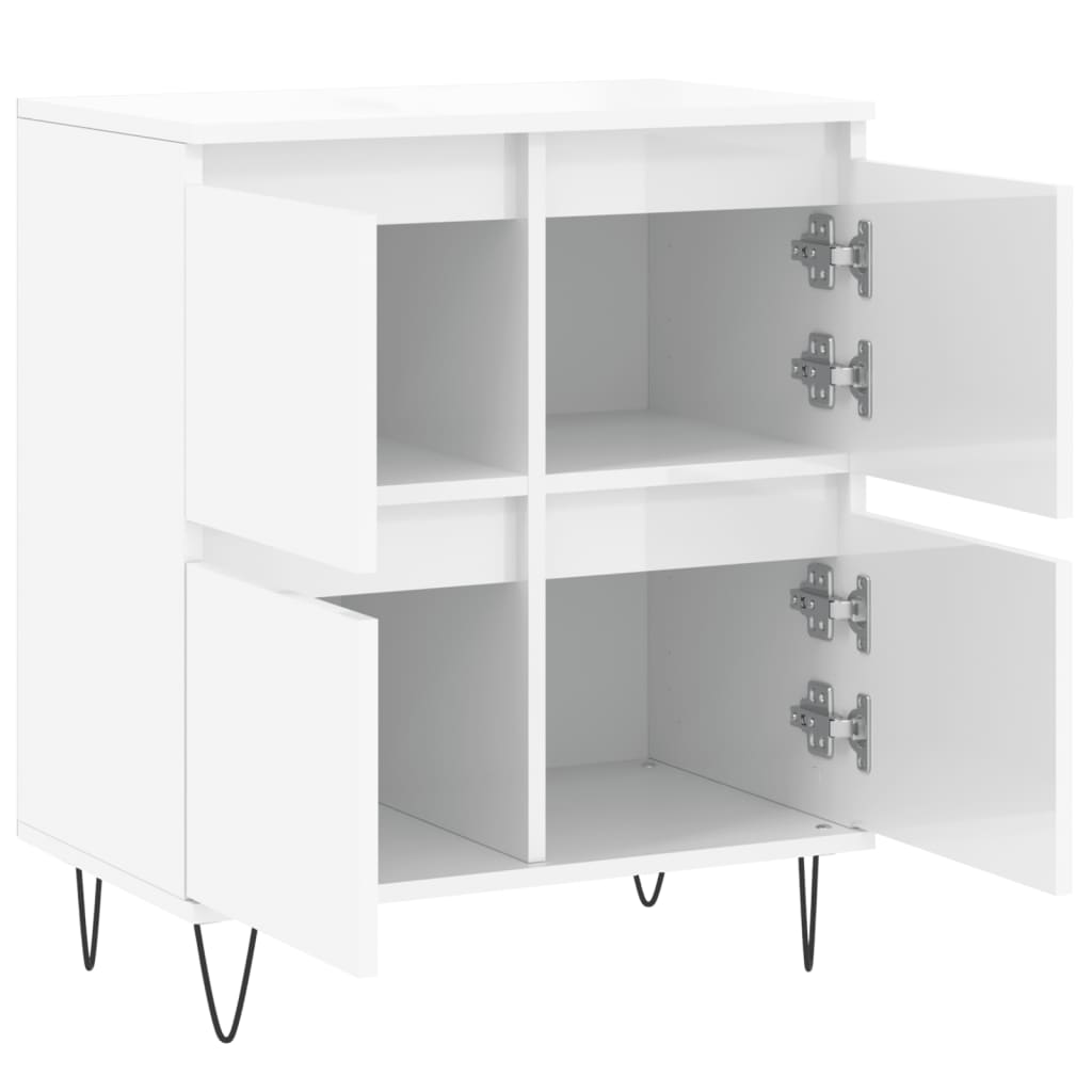 vidaXL Servantă, alb extralucios, 60x35x70 cm, lemn prelucrat