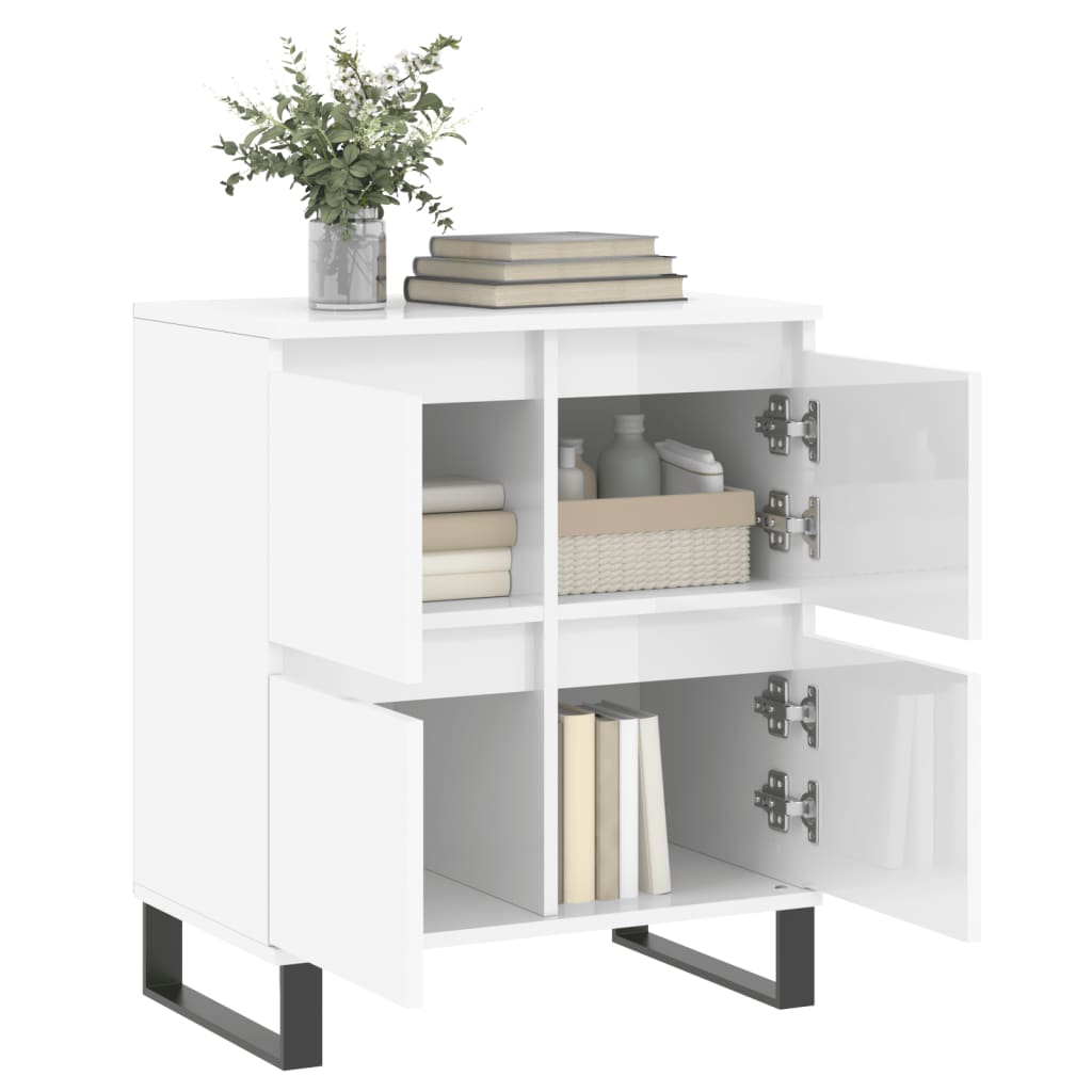vidaXL Servantă, alb extralucios, 60x35x70 cm, lemn prelucrat vidaXL Servantă, alb extralucios, 60x35x70 cm, lemn prelucrat