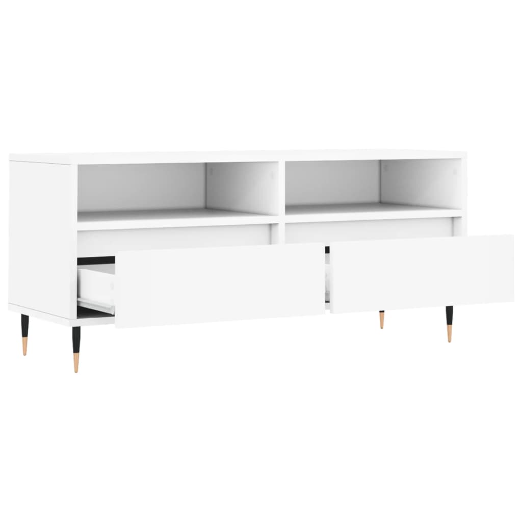 vidaXL Comodă TV, alb, 100x34,5x44,5 cm, lemn prelucrat vidaXL Comodă TV, alb, 100x34,5x44,5 cm, lemn prelucrat