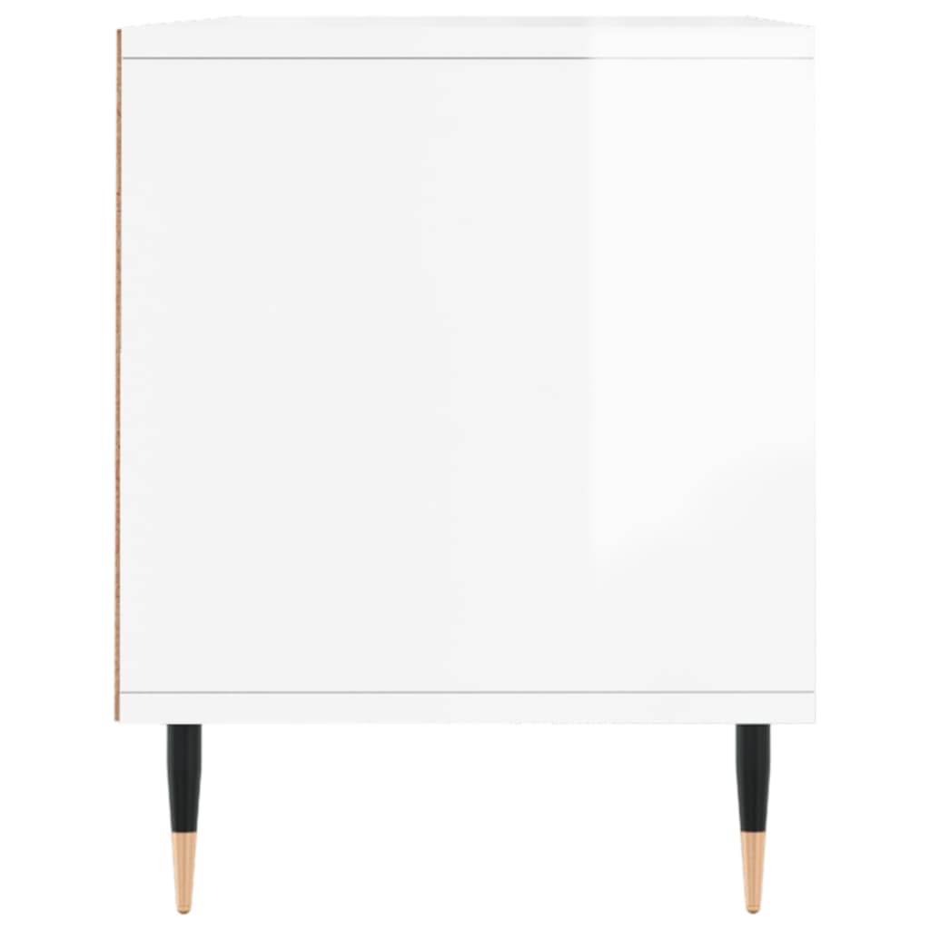 vidaXL Comodă TV, alb extralucios, 100x34,5x44,5 cm, lemn prelucrat vidaXL Comodă TV, alb extralucios, 100x34,5x44,5 cm, lemn prelucrat