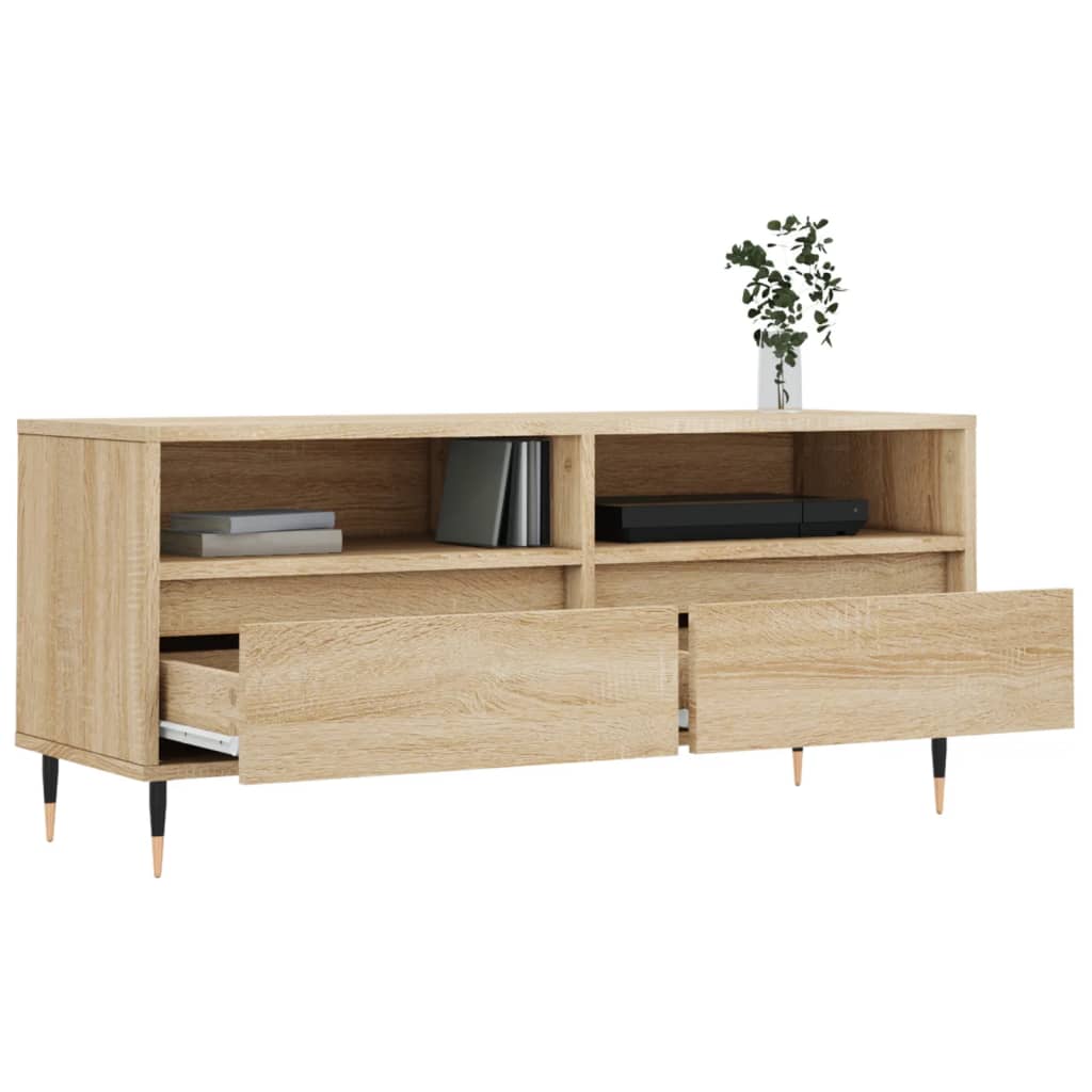 vidaXL Comodă TV, stejar sonoma, 100x34,5x44,5 cm, lemn prelucrat vidaXL Comodă TV, stejar sonoma, 100x34,5x44,5 cm, lemn prelucrat