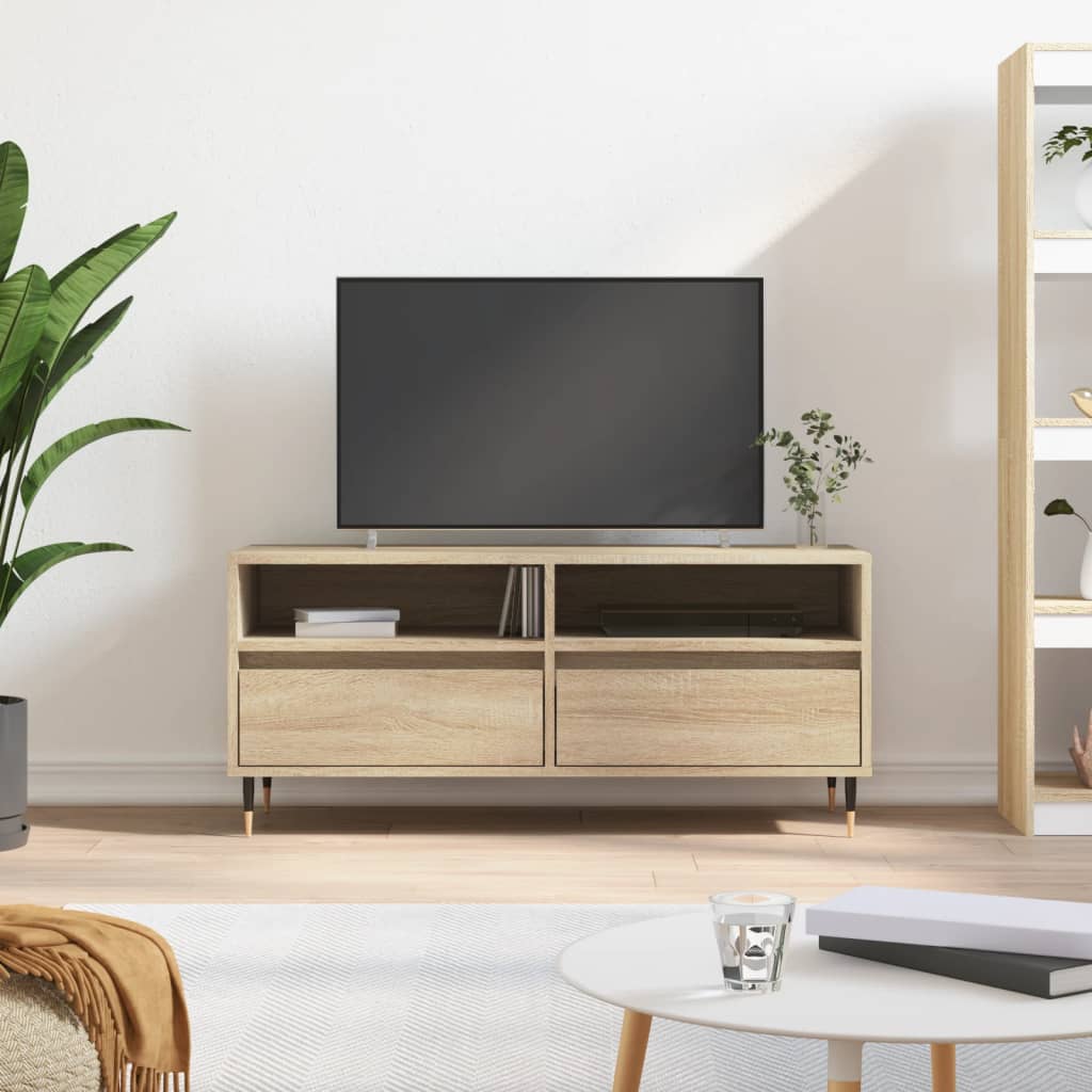 vidaXL Comodă TV, stejar sonoma, 100x34,5x44,5 cm, lemn prelucrat vidaXL Comodă TV, stejar sonoma, 100x34,5x44,5 cm, lemn prelucrat