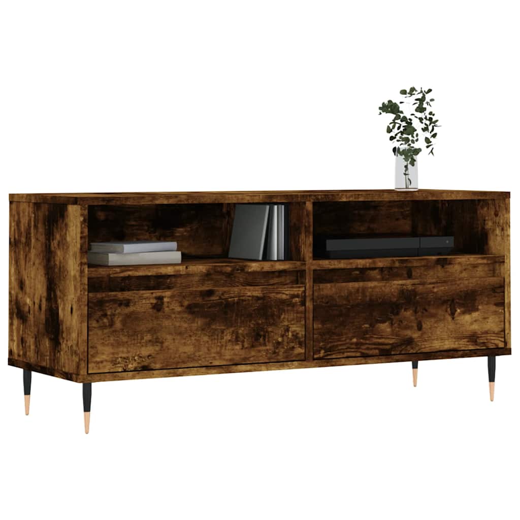 vidaXL Comodă TV, stejar fumuriu, 100x34,5x44,5 cm, lemn prelucrat vidaXL Comodă TV, stejar fumuriu, 100x34,5x44,5 cm, lemn prelucrat