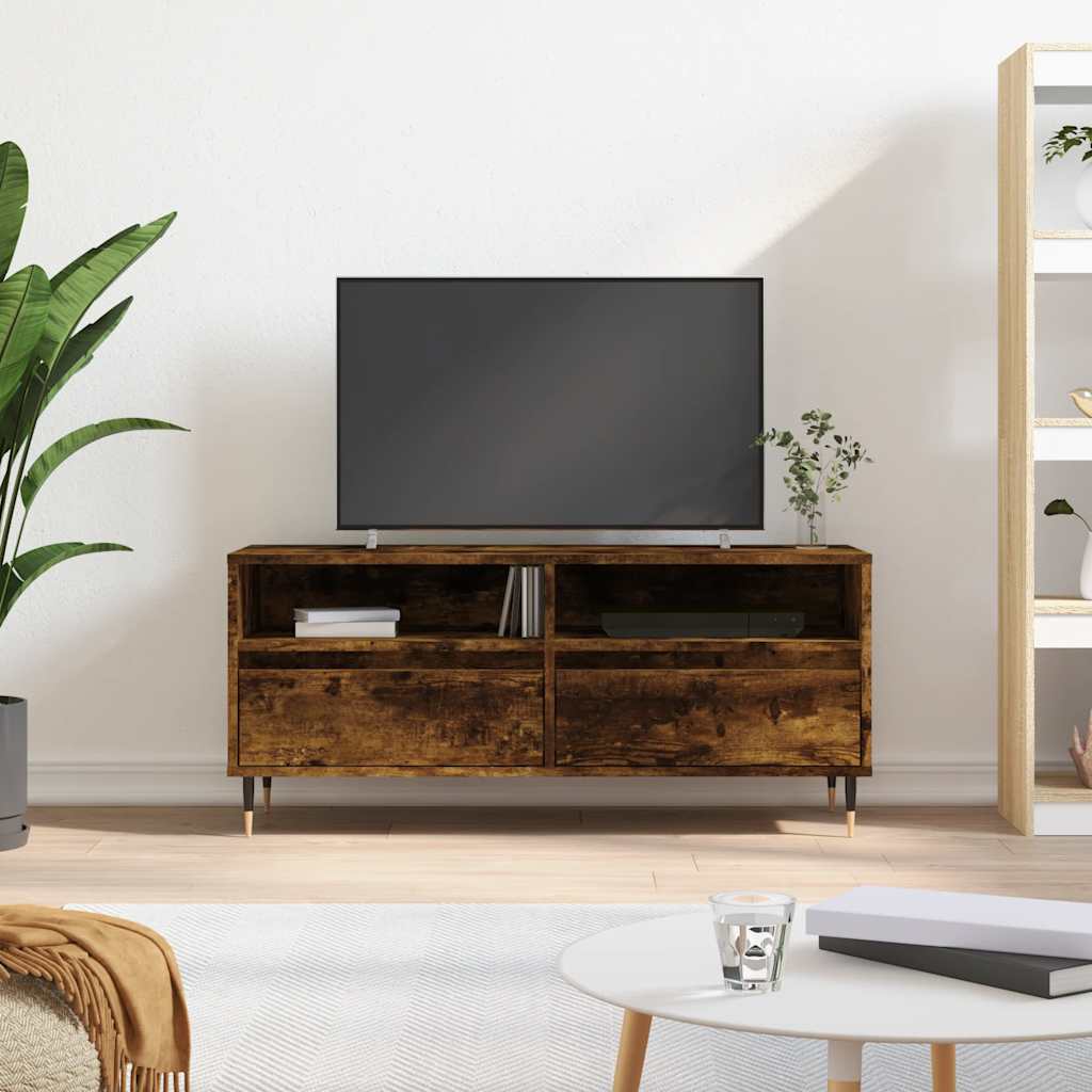 vidaXL Comodă TV, stejar fumuriu, 100x34,5x44,5 cm, lemn prelucrat vidaXL Comodă TV, stejar fumuriu, 100x34,5x44,5 cm, lemn prelucrat
