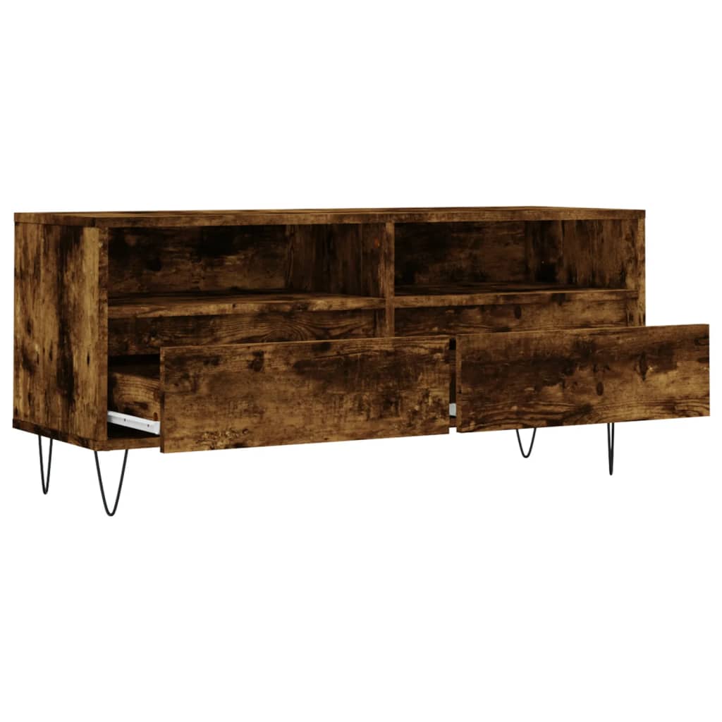 vidaXL Comodă TV, stejar fumuriu, 100x34,5x44,5 cm, lemn prelucrat vidaXL Comodă TV, stejar fumuriu, 100x34,5x44,5 cm, lemn prelucrat