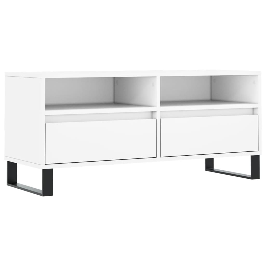 vidaXL Comodă TV, alb, 100x34,5x44,5 cm, lemn prelucrat
