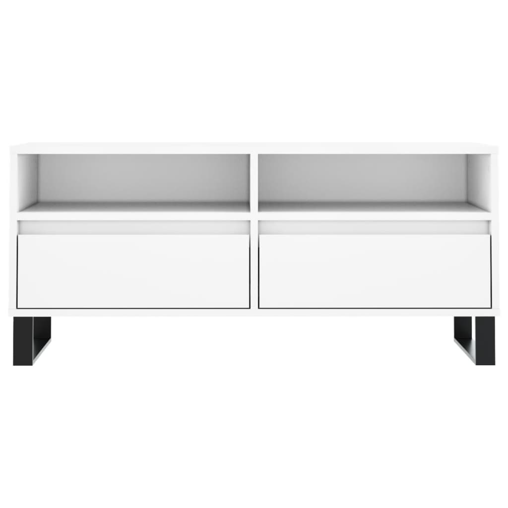 vidaXL Comodă TV, alb, 100x34,5x44,5 cm, lemn prelucrat