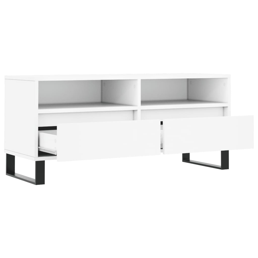 vidaXL Comodă TV, alb, 100x34,5x44,5 cm, lemn prelucrat