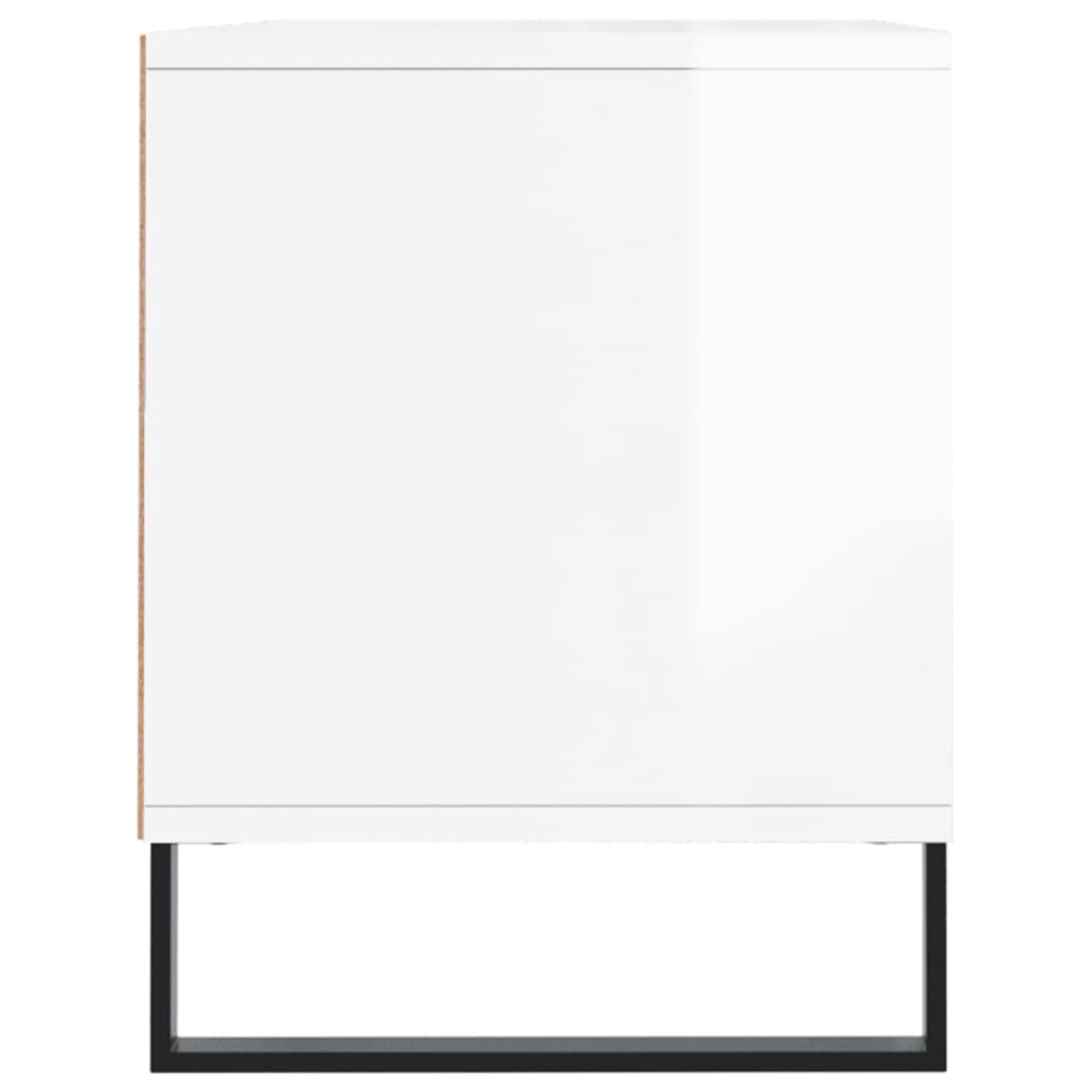 vidaXL Comodă TV, alb extralucios, 100x34,5x44,5 cm, lemn prelucrat