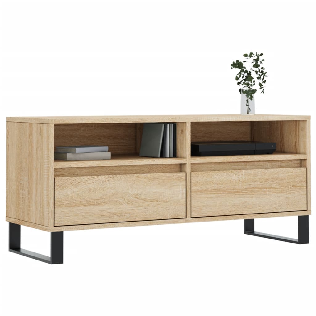 vidaXL Comodă TV, stejar sonoma, 100x34,5x44,5 cm, lemn prelucrat vidaXL Comodă TV, stejar sonoma, 100x34,5x44,5 cm, lemn prelucrat