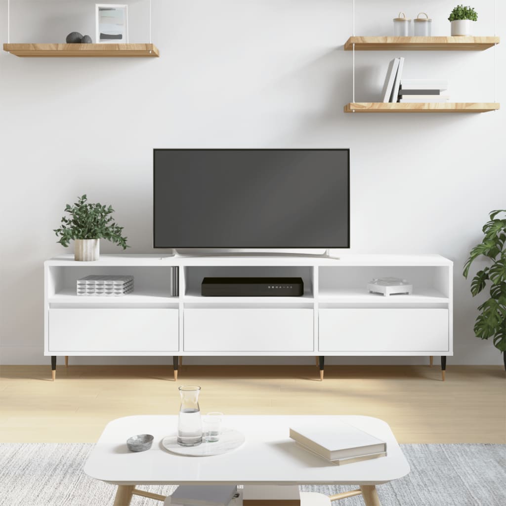 vidaXL Comodă TV, alb, 150x30x44,5 cm, lemn prelucrat vidaXL Comodă TV, alb, 150x30x44,5 cm, lemn prelucrat