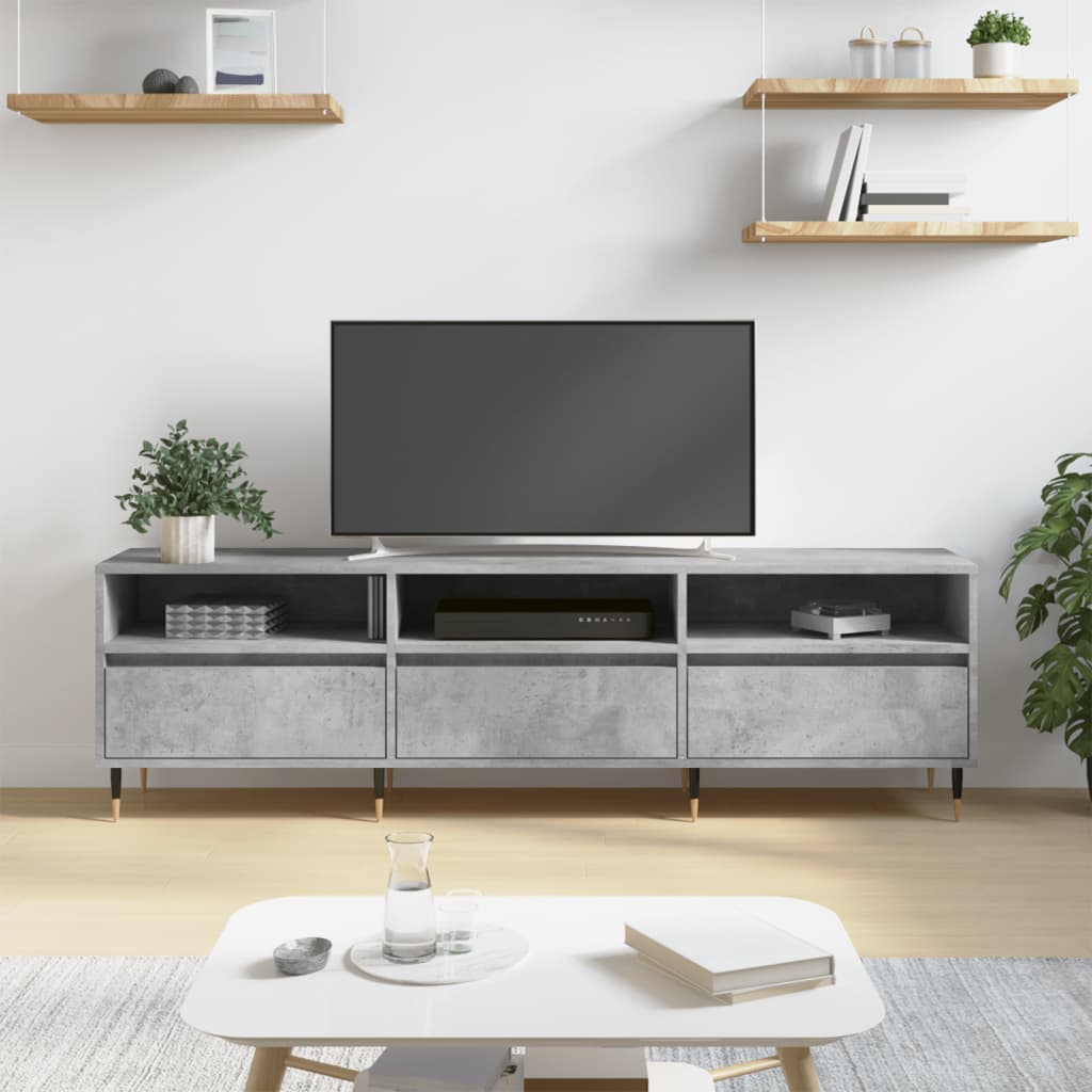vidaXL Comodă TV, gri beton, 150x30x44,5 cm, lemn prelucrat vidaXL Comodă TV, gri beton, 150x30x44,5 cm, lemn prelucrat