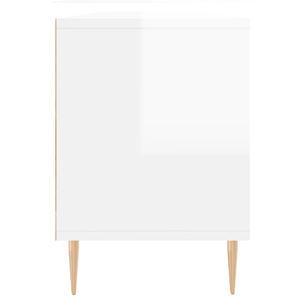 vidaXL Comodă TV, alb extralucios, 150x30x44,5 cm, lemn prelucrat