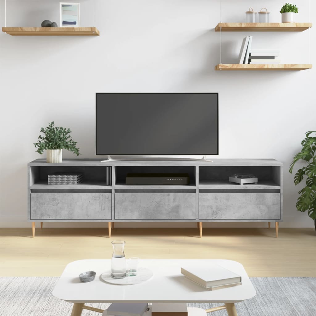 vidaXL Comodă TV, gri beton, 150x30x44,5 cm, lemn prelucrat vidaXL Comodă TV, gri beton, 150x30x44,5 cm, lemn prelucrat