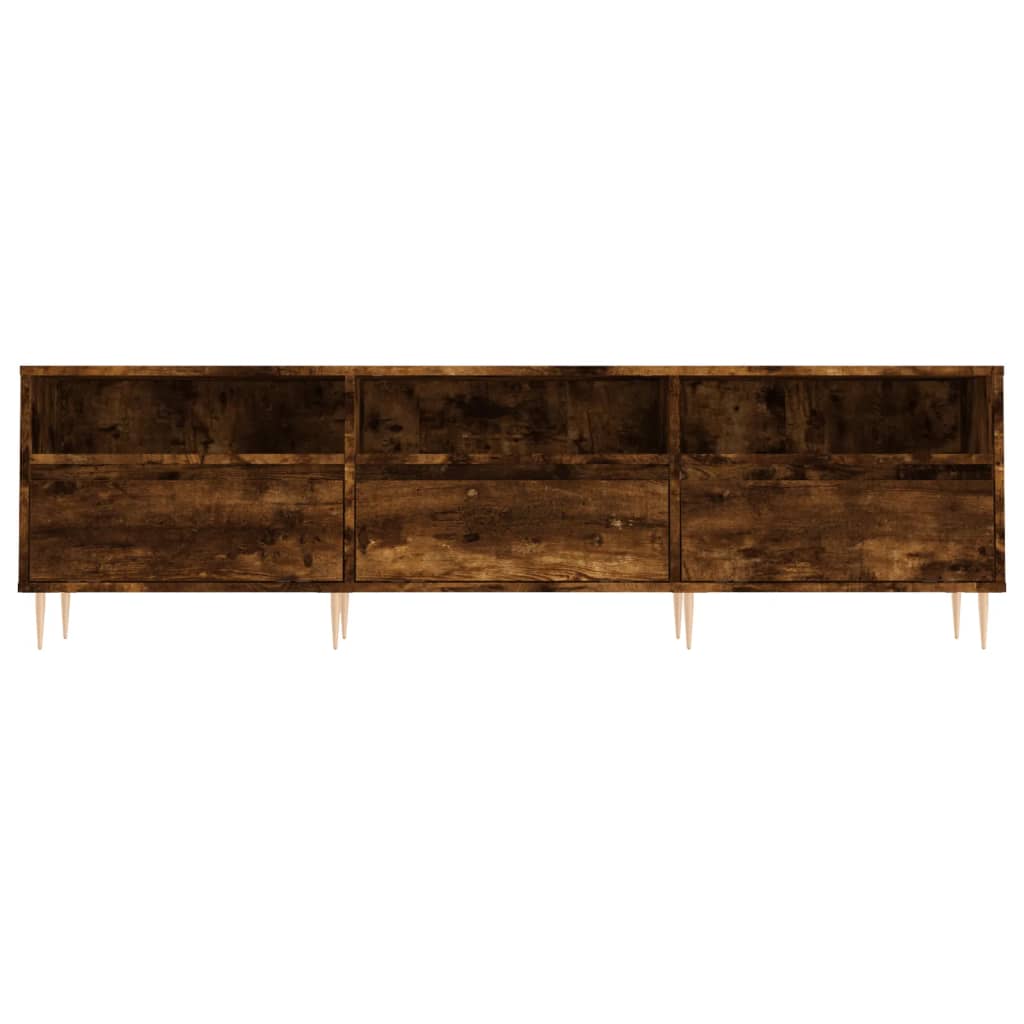 vidaXL Comodă TV, stejar fumuriu, 150x30x44,5 cm, lemn prelucrat