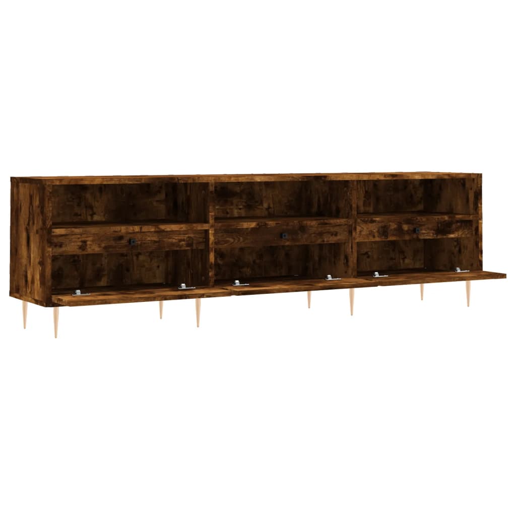 vidaXL Comodă TV, stejar fumuriu, 150x30x44,5 cm, lemn prelucrat