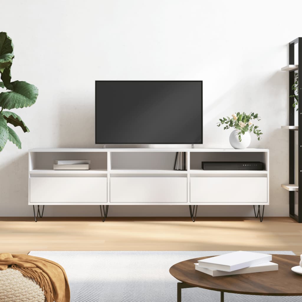 vidaXL Comodă TV, alb, 150x30x44,5 cm, lemn prelucrat vidaXL Comodă TV, alb, 150x30x44,5 cm, lemn prelucrat