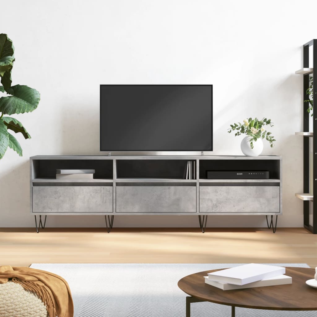 vidaXL Comodă TV, gri beton, 150x30x44,5 cm, lemn prelucrat vidaXL Comodă TV, gri beton, 150x30x44,5 cm, lemn prelucrat