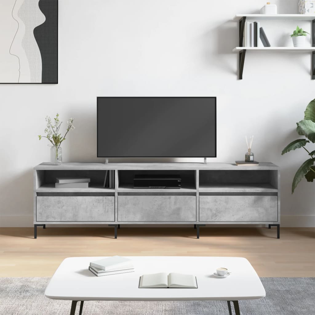 vidaXL Comodă TV, gri beton, 150x30x44,5 cm, lemn prelucrat vidaXL Comodă TV, gri beton, 150x30x44,5 cm, lemn prelucrat