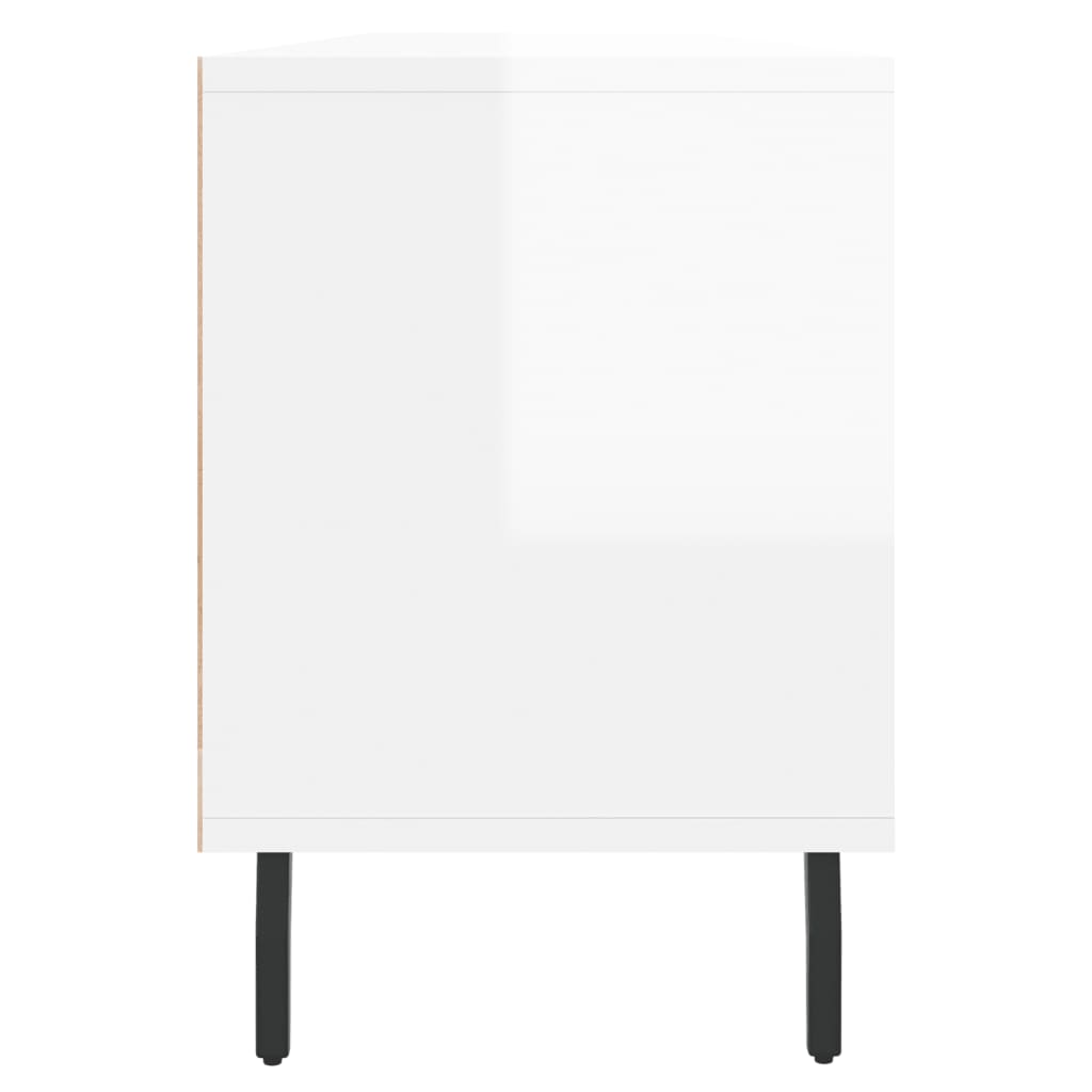 vidaXL Comodă TV, alb extralucios, 150x30x44,5 cm, lemn prelucrat vidaXL Comodă TV, alb extralucios, 150x30x44,5 cm, lemn prelucrat