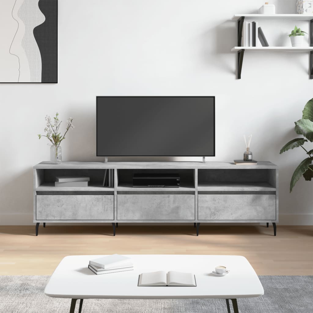 vidaXL Comodă TV, gri beton, 150x30x44,5 cm, lemn prelucrat vidaXL Comodă TV, gri beton, 150x30x44,5 cm, lemn prelucrat